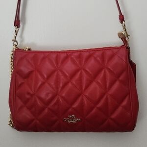 Coach Quilted Red Crossbody Bag